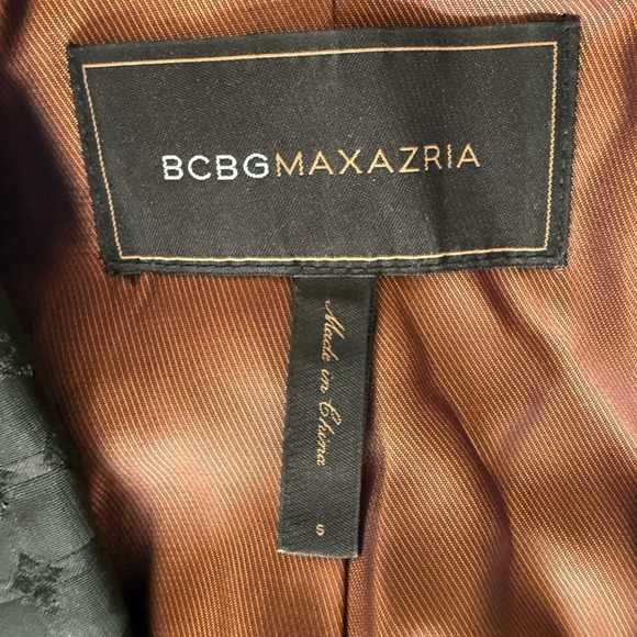 BCBGMAXAZRIA Black Textured Blazer Jacket Career Wear Work Office Stylish - Picture 7 of 10